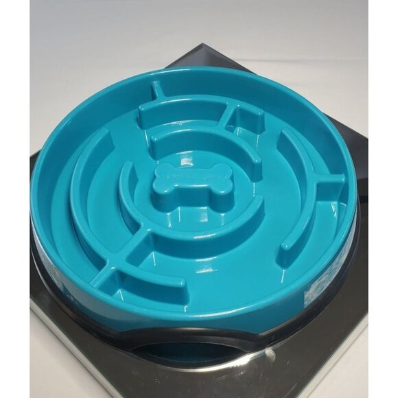 Slow Feed Dog Bowl 10x Slower Holds Up To 3 Cups - by Outward Hound Blue - Picture 2 of 8